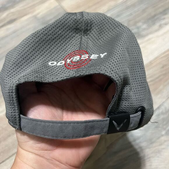 Callaway Men's Gray Golf Performance Adjustable Baseball Cap Hat Hex Black Tour - Picture 3 of 7